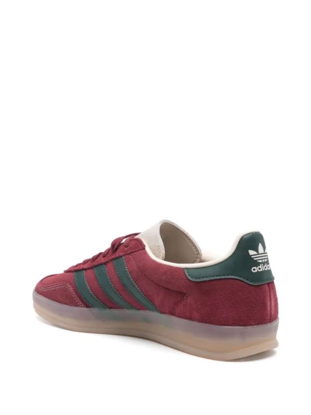 New adidas Gazelle Indoor Suede Sneakers - Burgundy with Dark Green Stripes - Picture 4 of 6